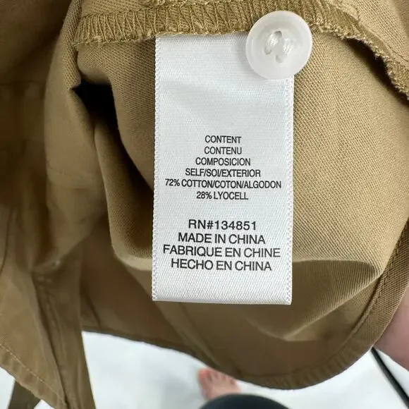 WAYF Libby Khaki Shirt Dress Button Front Long Sleeve New Womens XL - Picture 9 of 9